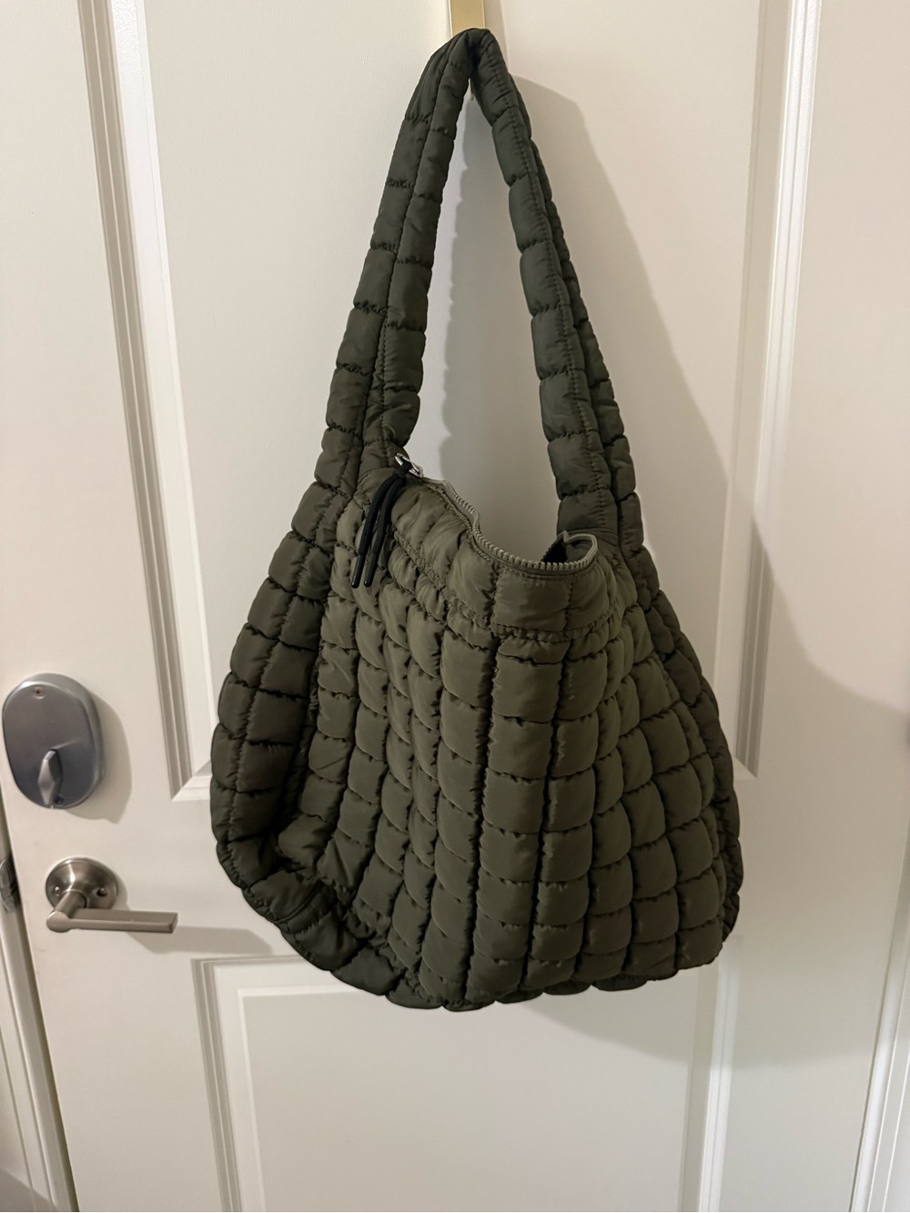 Free People Olive Green Quilted Tote